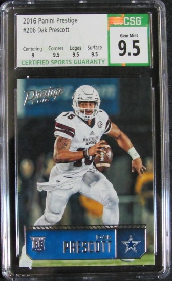 2016 Panini Prestige #206 Dak Prescott RC CSG 9.5 GEM MINT