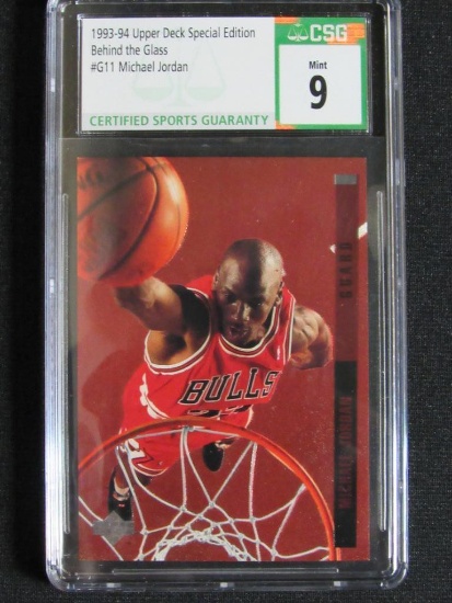 1993-94 Upper Deck SE #G11 Michael Jordan "Behind the Glass" Insert CSG MINT 9