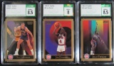 Lot (3) 1990-91 Skybox Detroit Pistons. Isiah, Dumars, Laimbeer. All CSG Graded