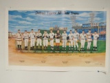 Outstanding signed (8 Signatures) Detroit Tigers All-Time Team Litho