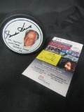 Gordie Howe Signed Photo Puck JSA COA