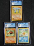 (3) Pokemon Base 1st Edition French (1999) All CGC 8 NM/MT