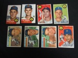 Lot (8) 1953, 54, 55 Topps Detroit Tigers Cards