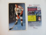 Rare 1960's Gordie Howe Signed Eaton's Promotional Card (French) JSA COA