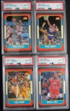 1986 Fleer Basketball Lot (4) All PSA 8 NM/MT