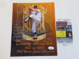 Denny McLain Signed 8x10 1968 World Series Comemmorative Card JSA COA