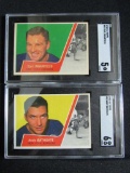 Lot (2) 1963-64 Topps Hockey Andy Bathgate & Earl Ingarfield SGC 6 & 5