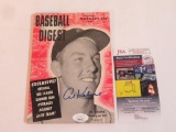 Beautiful Al Kaline Signed 1956 Baseball Digest Magazine JSA COA