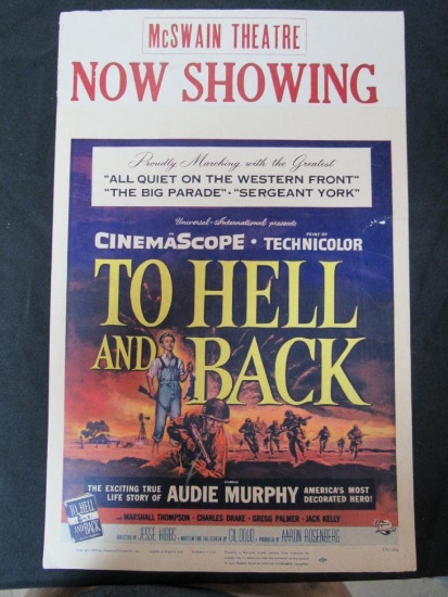 To Hell and Back 1955 Window Card