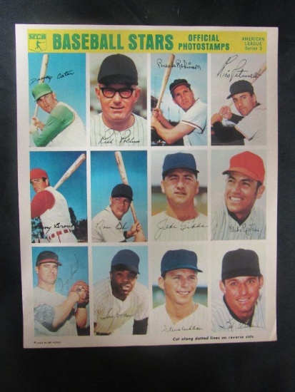 1969 Baseball Photostamps/Uncut Sheet
