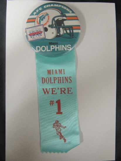 1983 Super Bowl XVII Pinback & Ribbon