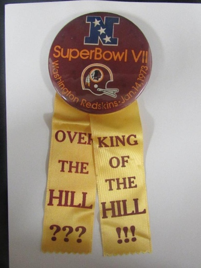 1973 Super Bowl VII Pinback and Ribbon