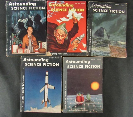 (5) Astounding Sci-Fi Pulps 1953-1954