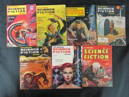 (7) Science Fiction Stories Pulps 1955-58