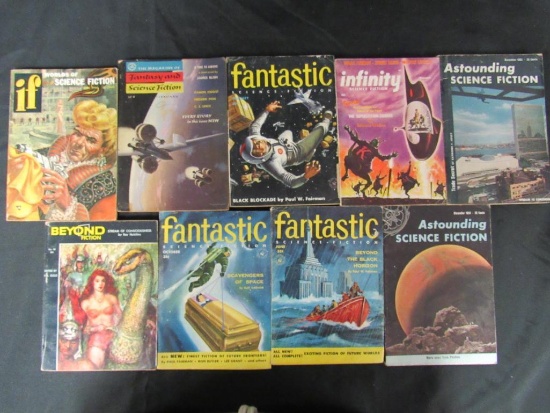 (9) Assorted Sci-Fi Pulps from 1953-1957