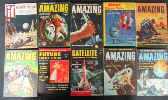 (10) Assorted Sci-Fi Pulps from 1955-1959