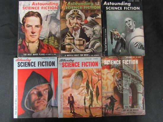 (6) Astounding Sci-Fi Pulps 1951-1959