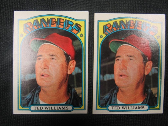 Ted Williams (2) 1972 Topps Baseball Cards