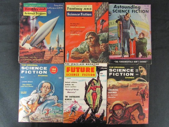 (6) 1950's Pulps with Emsh Covers