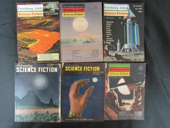 (6) 1948-1960 Pulps with Bonestell Covers