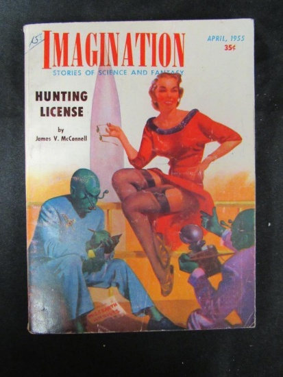 Imagination Pulp 4/1955 Pin-Up Cover