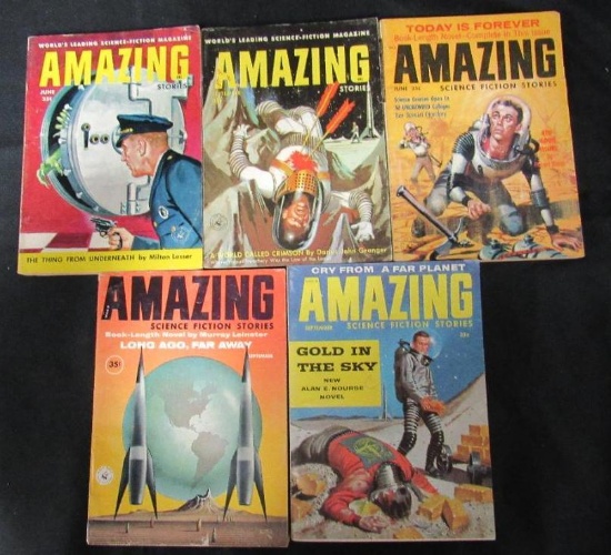 (4) Amazing Stories Pulps/1956 Issues
