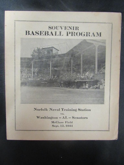 1944 Washington Senators Baseball Program