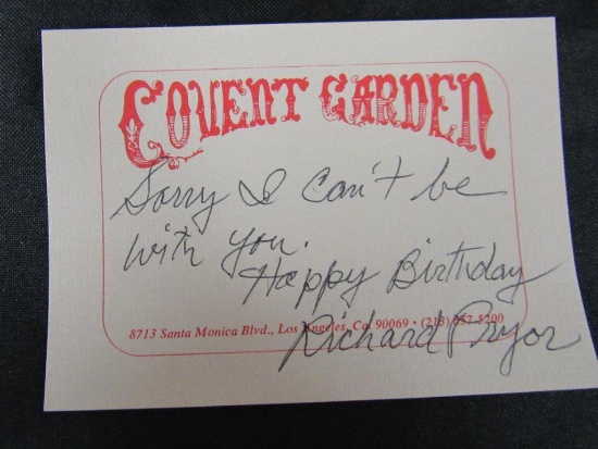 Richard Pryor Signed Note Card