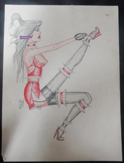 1980's Pin-Up Tattoo Studio Wall Art