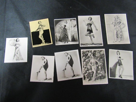 Lot of (9) Pin-Up Cigarette Cards