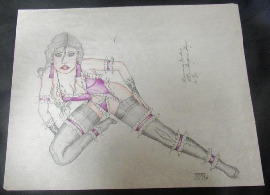 1980's Pin-Up Tattoo Studio Wall Art