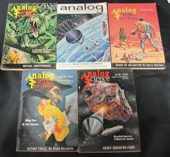 (5) 1961 Analog Pulps/John W. Campbell