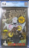 Silver Surfer v3 #50 (1991) Key Thanos Foil Cover/ Scarce 3rd Print CGC 9.4