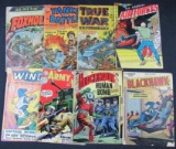 Golden Age Lot (8) War Related Comics Blackhawk, Wings & More!