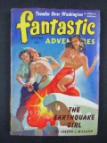 Fantastic Adventures v3 #8 (1941) Earthquake Girl Pin-Up Cover Pulp