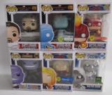 Funko Pop Lot (6) All Marvel- Dr. Doom, Captain Marvel, Thanos+++