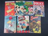 Mixed Golden Age Lot (7) Shadow, Ally Oop, Big Shot, Police+