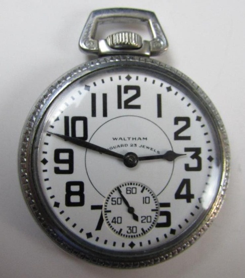 Beautiful Waltham Vanguard 23 Jewel Railroad Grade Pocket Watch, Size 16