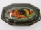 Excellent Antique Russian Black Lacquer Hinged Trinket Box