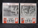 (2) Antique Dunlop News Golf Ball / Tire Framed Advertisements Bobby Jones+