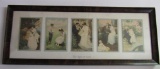 Antique The Ages of Love Postcard Framed Display C. Clyde Squires