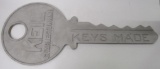 Vintage Keil Keys Made Here Large Cast Aluminum Sign 11 x 27