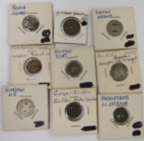 Grouping of (9) Antique Bus Tokens