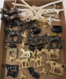 Large Grouping of Early Antique Rubber Farm Animals