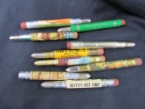 Lot (9) Antique Bullet Pencils