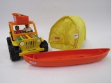Vintage 1982 Tonka Jeep with Camping Set & Figures