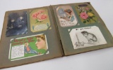 Antique Victorian Era Postcard Album Estate Found