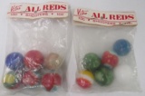 (2) Antique Sealed Bags Vitro All Reds Shooter Marbles