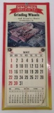 Vintage 1955-1956 Simonds Grinding Wheels Metal Advertising Calendar