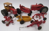 Antique Slik-Toy Cast Metal Farm Toy/ Tractor Grouping